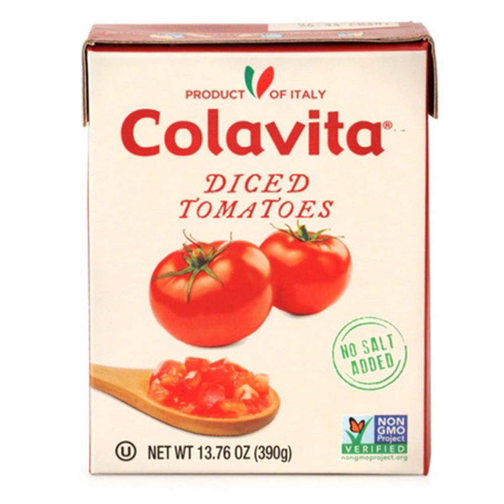 Colavita Diced Tomatoes No Salt Added - Tetra Recart (13.76 oz)