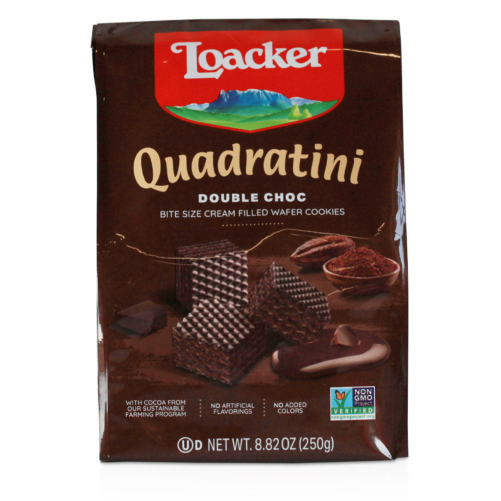 Loacker Double Chocolate Wafer Cookies - Italian Wafers (8.82 oz / 250g)