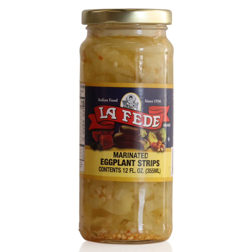La Fede Marinated Eggplant Strips – Authentic Italian Antipasto, 12 oz