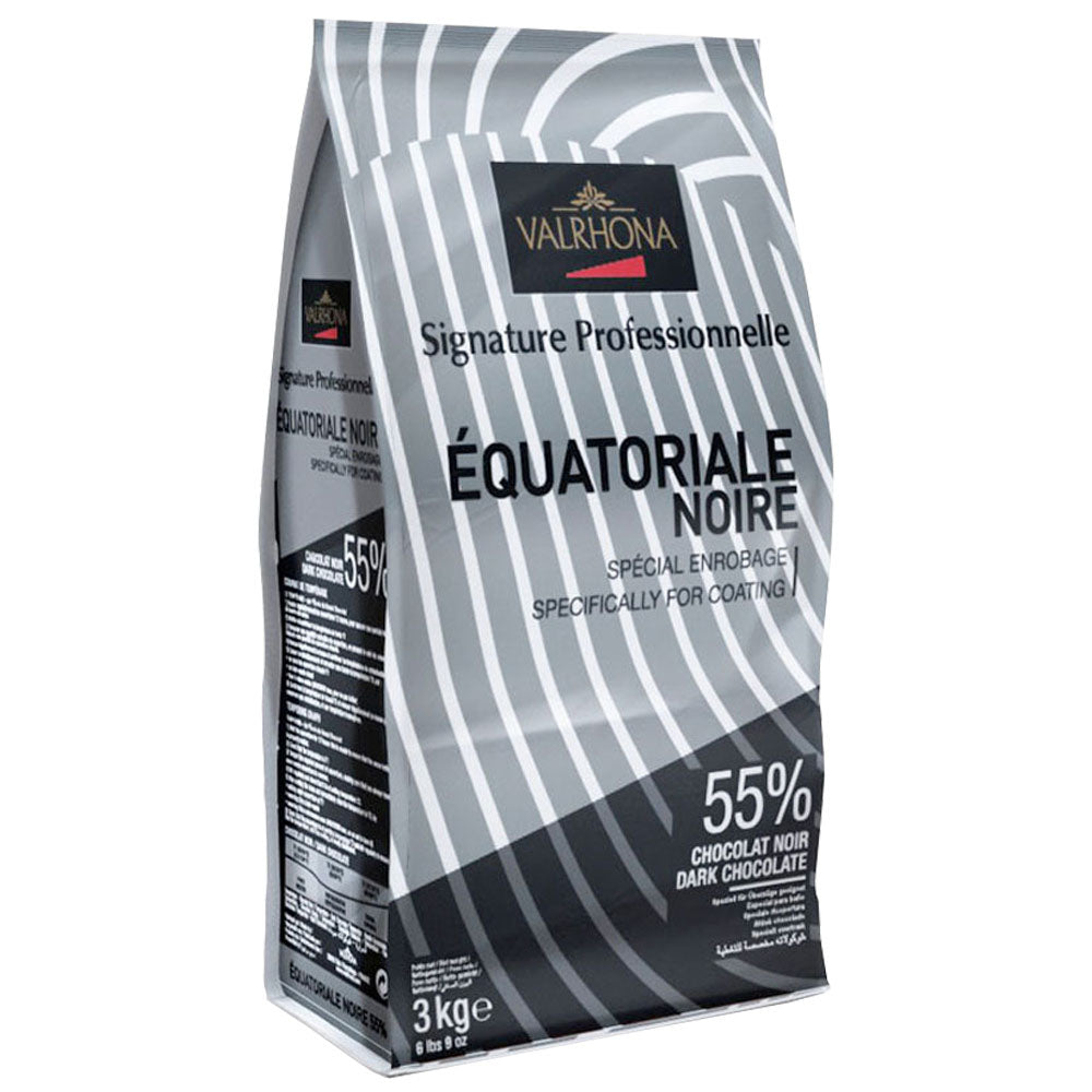 Valrhona Équatoriale Noire 55% Dark Chocolate Feves – Professional Coating Chocolate (6.61 LB Bag)