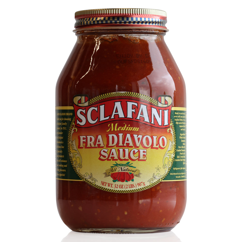 Sclafani Fra Diavolo Sauce - 32 oz (2 LB) Jar - Spicy Italian Tomato Sauce