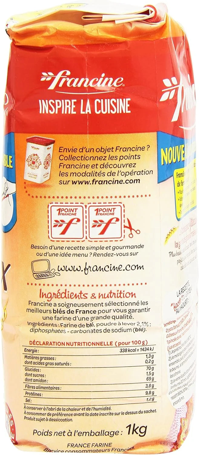 Francine Cake Flour with Baking Powder – 1 kg | French Wheat Flour for Baking