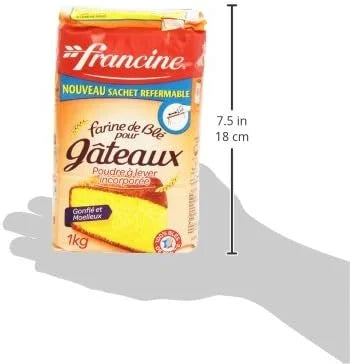 Francine Cake Flour with Baking Powder – 1 kg | French Wheat Flour for Baking