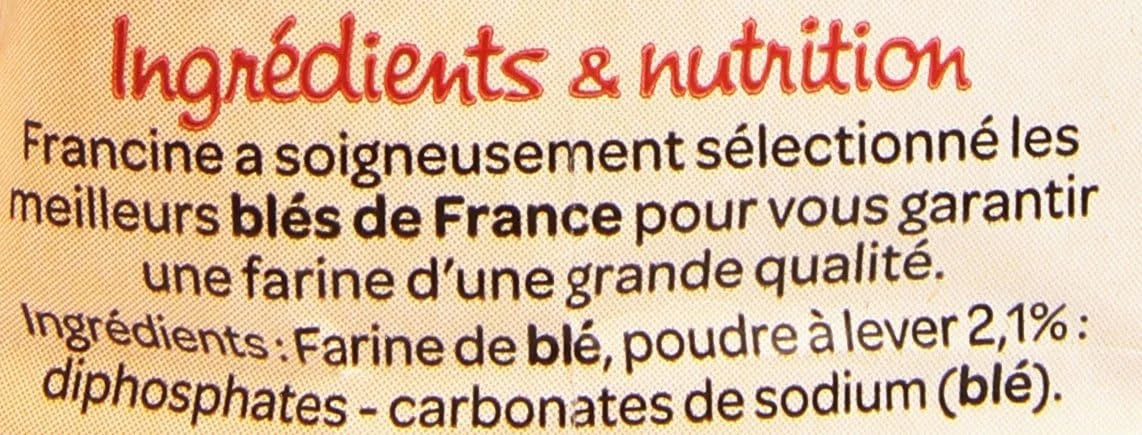 Francine Cake Flour with Baking Powder – 1 kg | French Wheat Flour for Baking