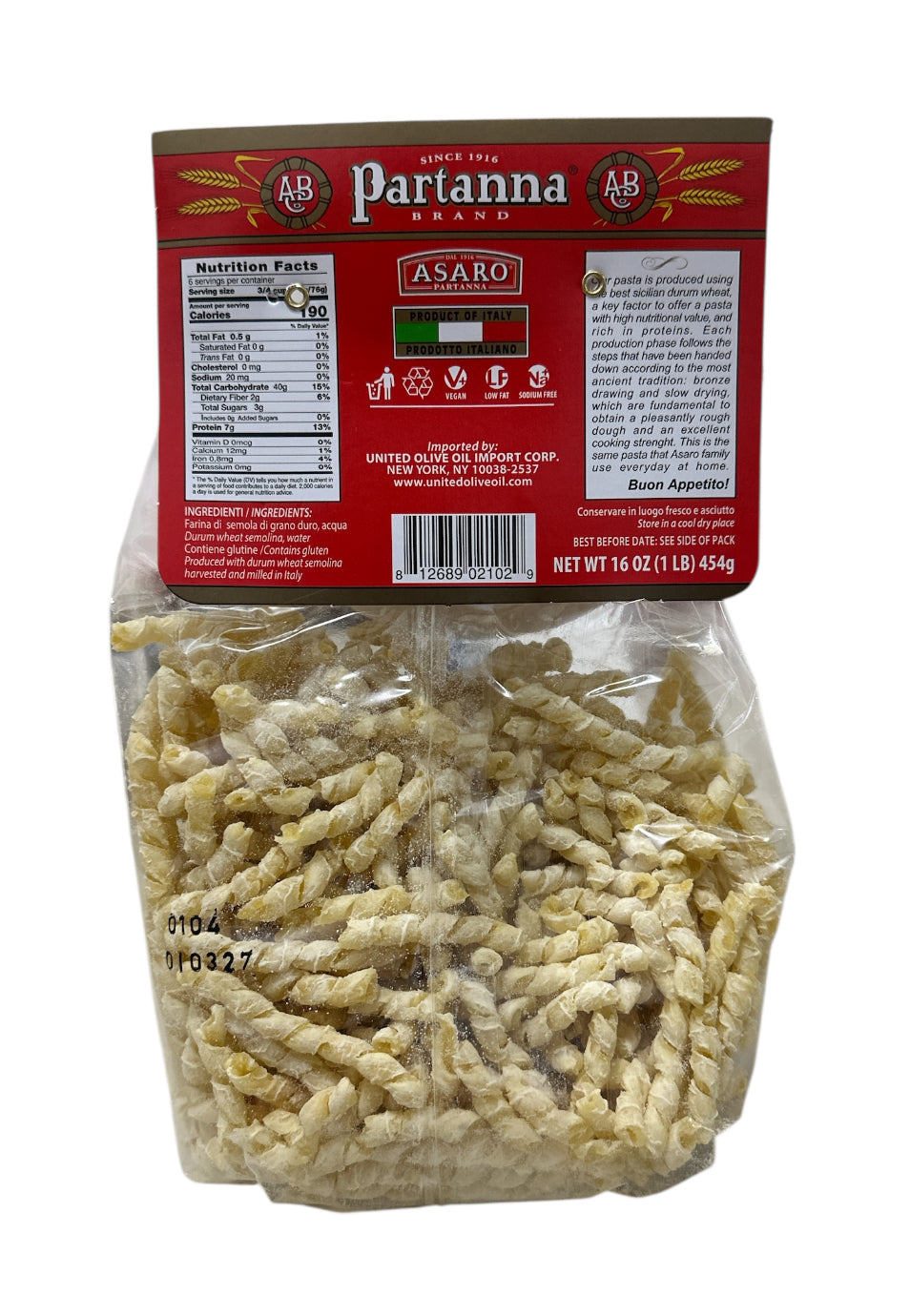 Partanna Busiate Trapanesi Pasta | Ancient Grain Sicilian Corkscrew Pasta (1 lb)