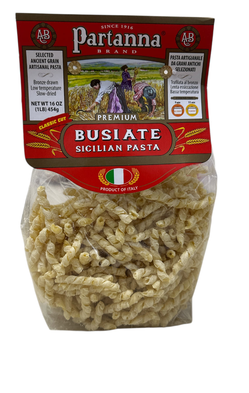 Partanna Busiate Trapanesi Pasta | Ancient Grain Sicilian Corkscrew Pasta (1 lb)