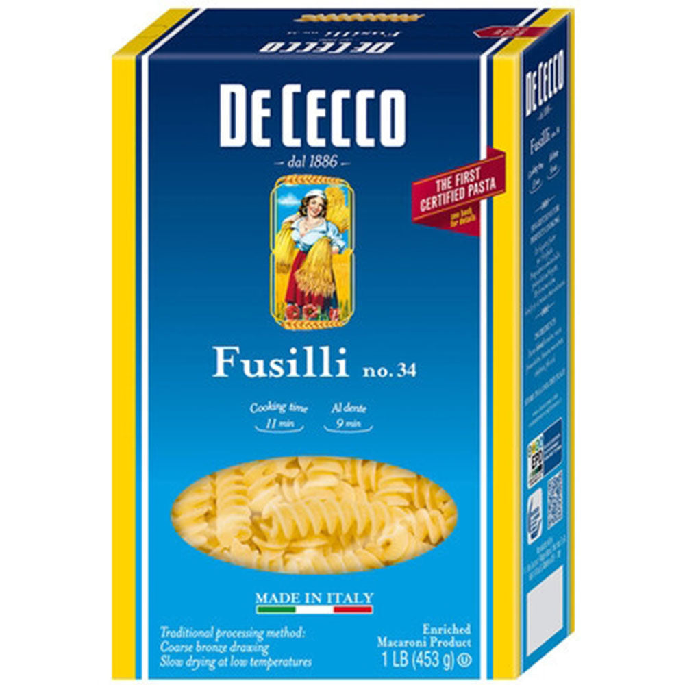 De Cecco Fusilli Cut Pasta No. 34 (1.0 LB)