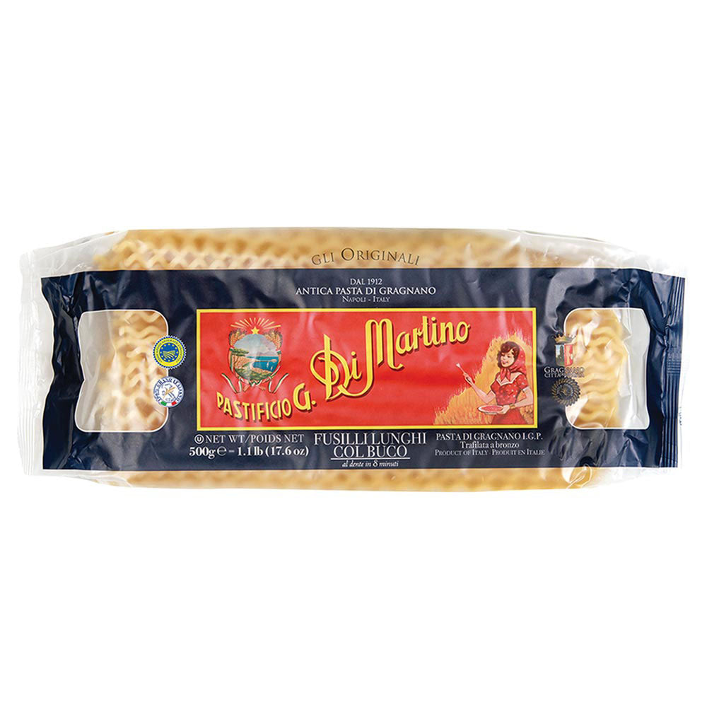 Di Martino Fusilli Lunghi Col Buco Pasta - Authentic Italian Long Spiral (17.64 oz / 500g)