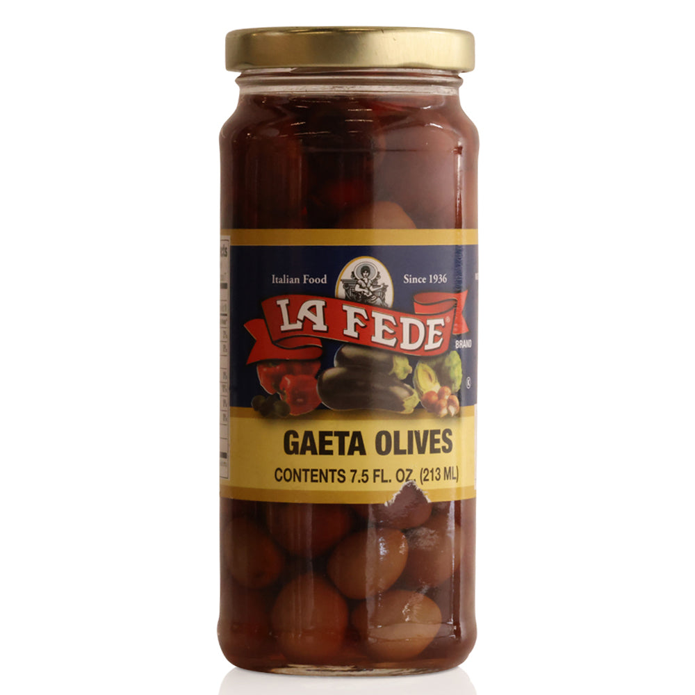 La Fede Pitted Gaeta Olives – Authentic Italian Black Olives, 7 oz