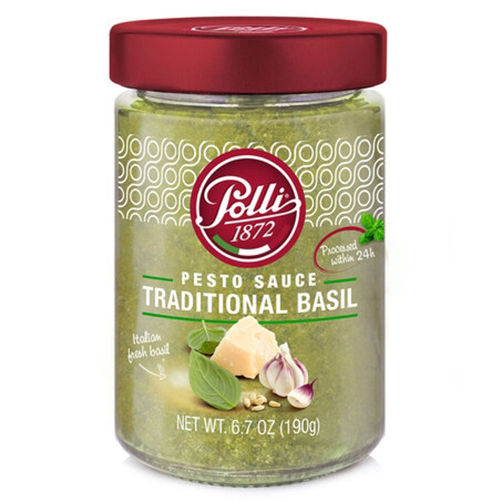 Polli Genovese Basil Pesto Sauce - 190 g Jar (6.7 oz)