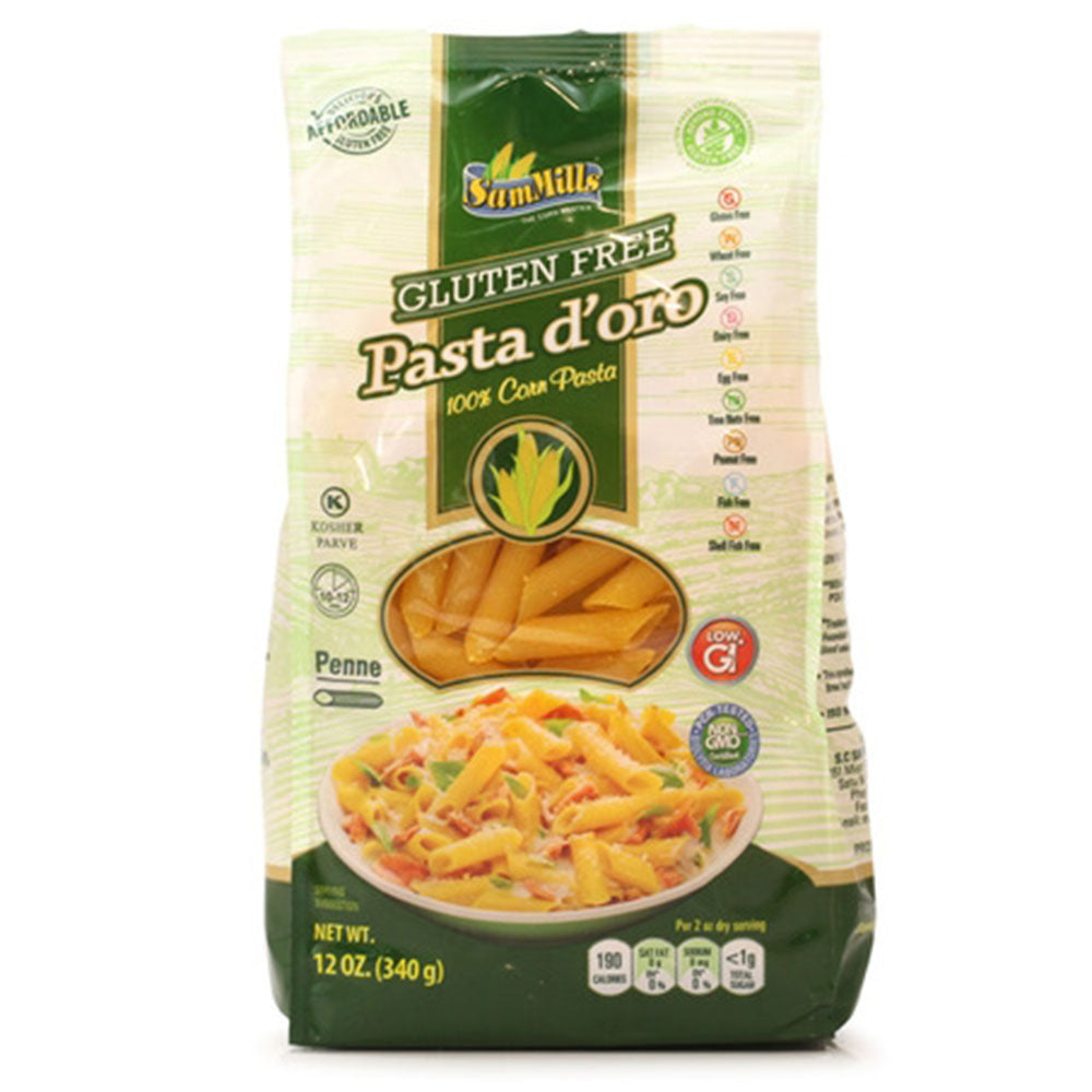 Pasta D'Oro Gluten Free Penne Rigate Corn Pasta - 12 oz Bag