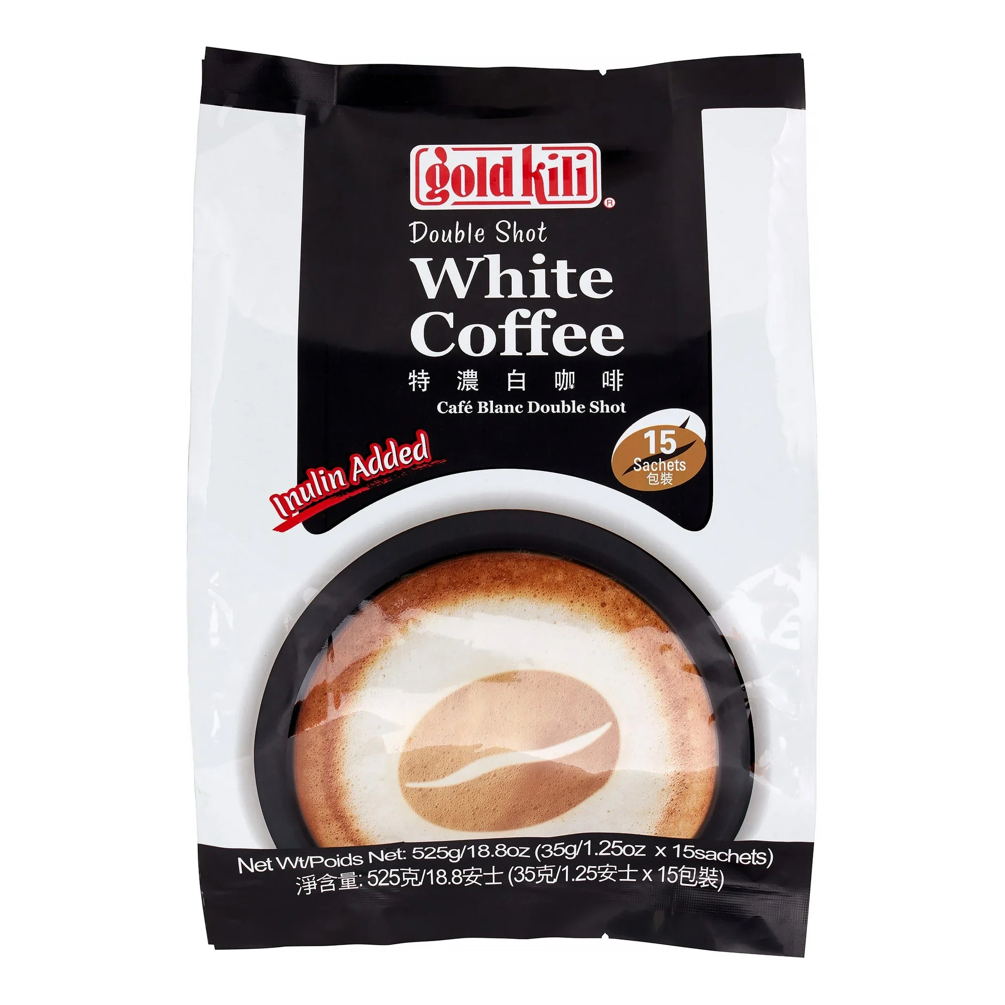 Gold Kili Double Shot White Coffee – 18.5 oz (15 Sachets)