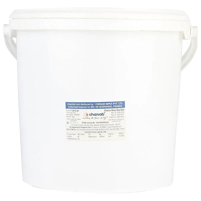 Grey Sea Salt from Guérande – Coarse – 11 lb Pail – Label Rouge Certified