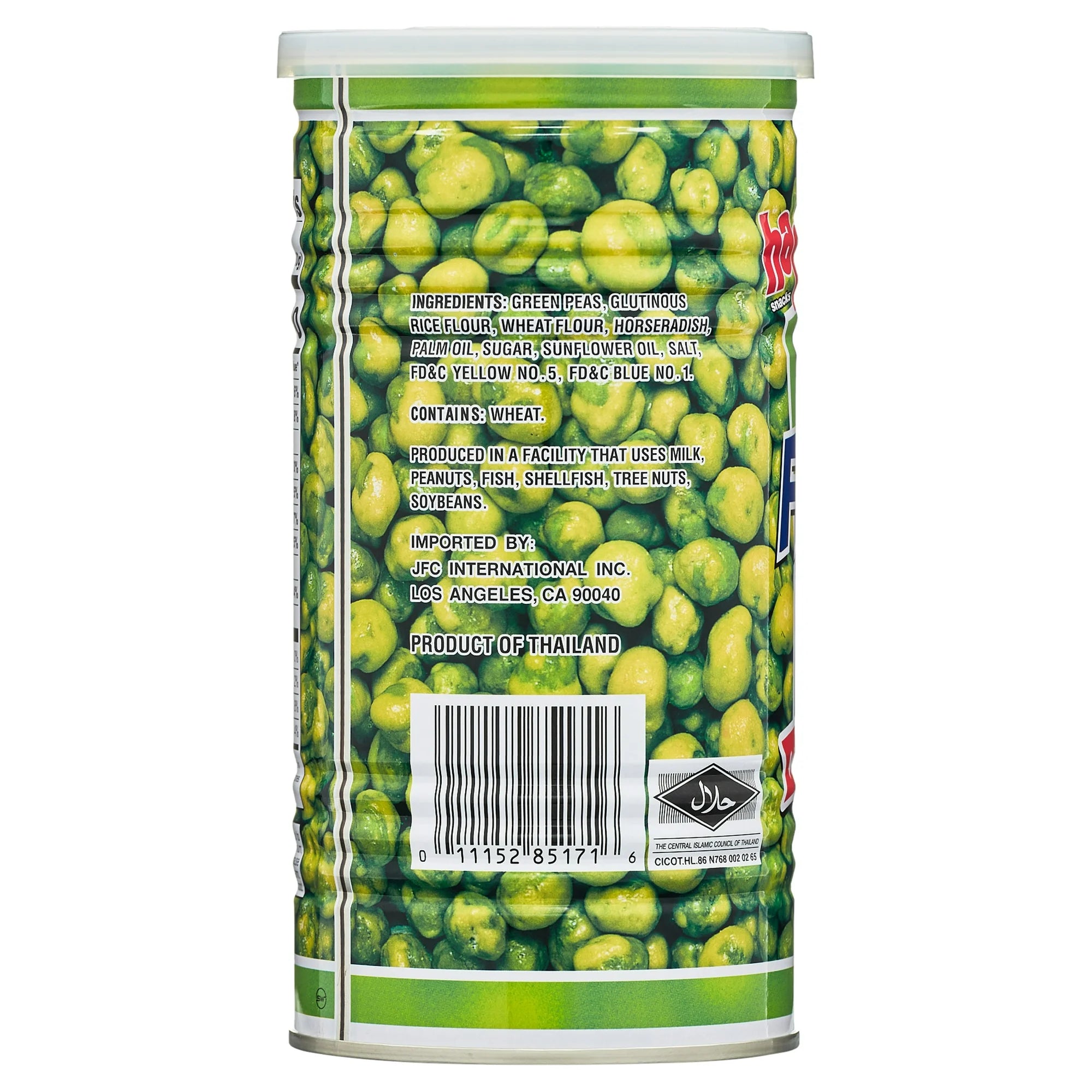 Hapi Hot Wasabi Peas – Spicy Crunchy Snack, 9.9 oz Canister