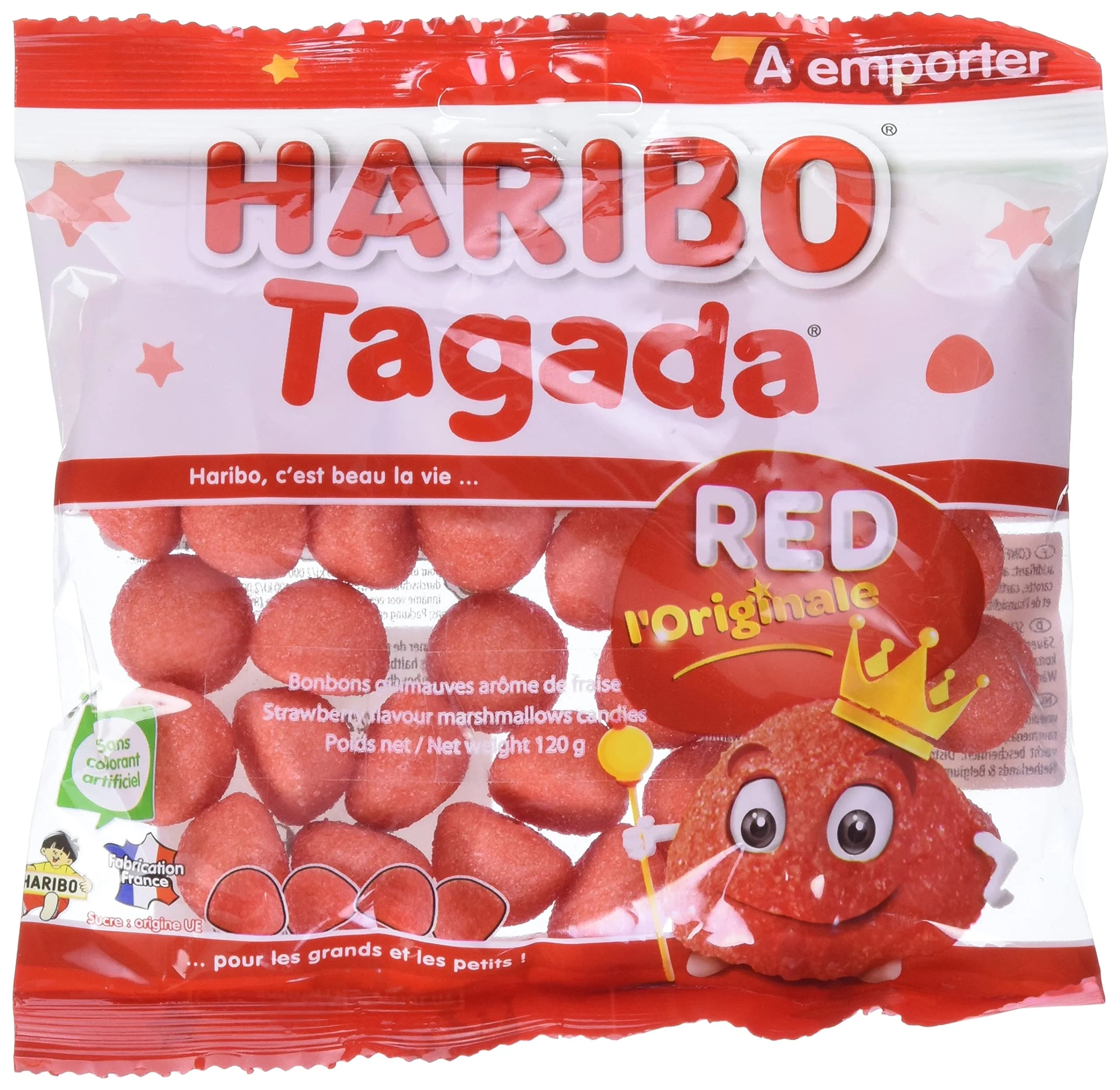 Haribo Fraise Tagada – 120g | French Strawberry Marshmallow Candy