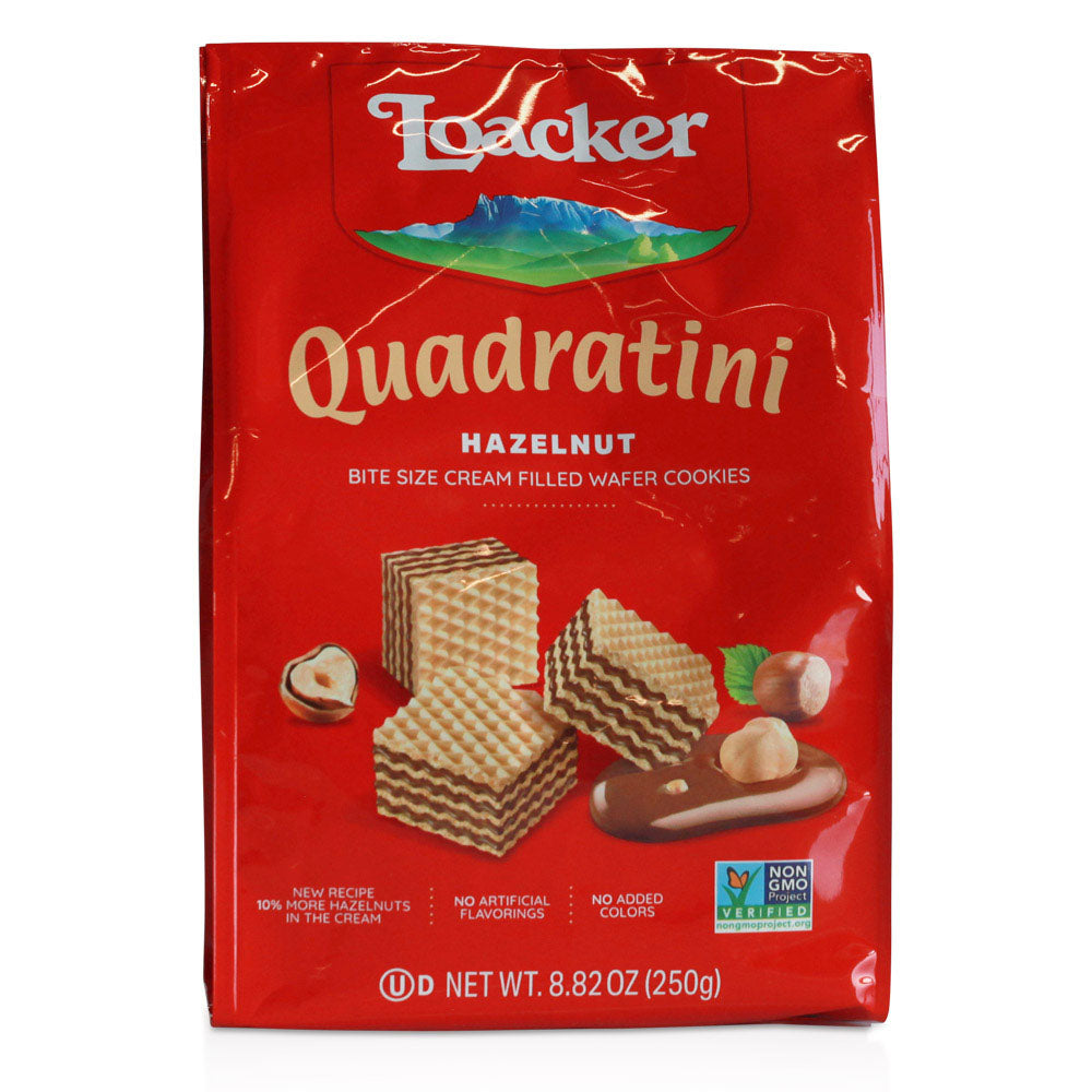 Loacker Hazelnut Wafer Cookies - Italian Napolitaner Wafers (8.82 oz / 250g)