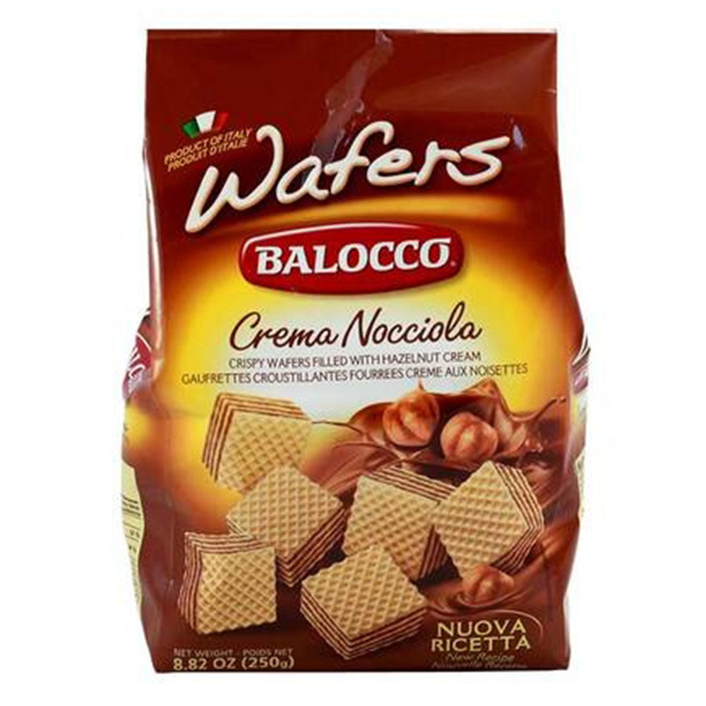 Balocco Hazelnut Wafer Cookies 8.82 oz (250 g) - Italian Hazelnut Cream Wafers