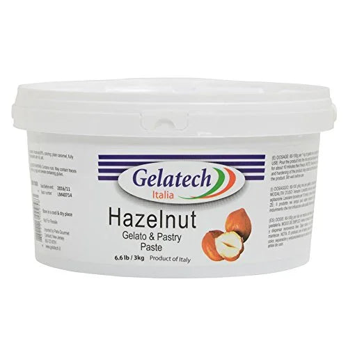 Gelatech Hazelnut Gelato & Pastry Paste – Italian Nut Base, 6.6 lb Tub