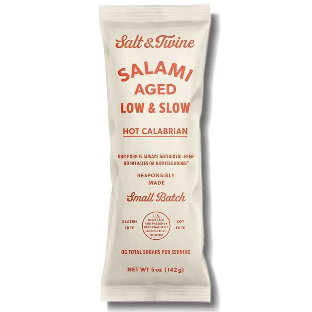 Salt & Twine Hot Calabrian Salami – Spicy Italian Style, 5 oz