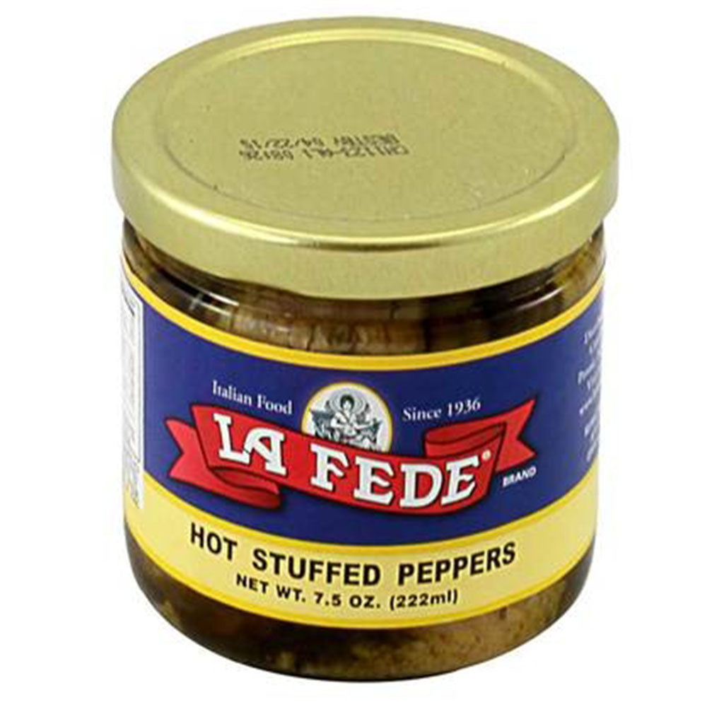LA FEDE Hot Stuffed Peppers – Spicy Italian Antipasto (7.5 oz)