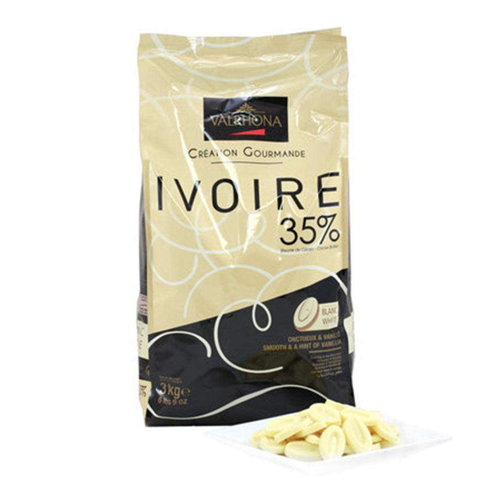 Valrhona Ivoire 35% White Chocolate Feves – Premium Baking Chocolate (6.61 LB Bag)