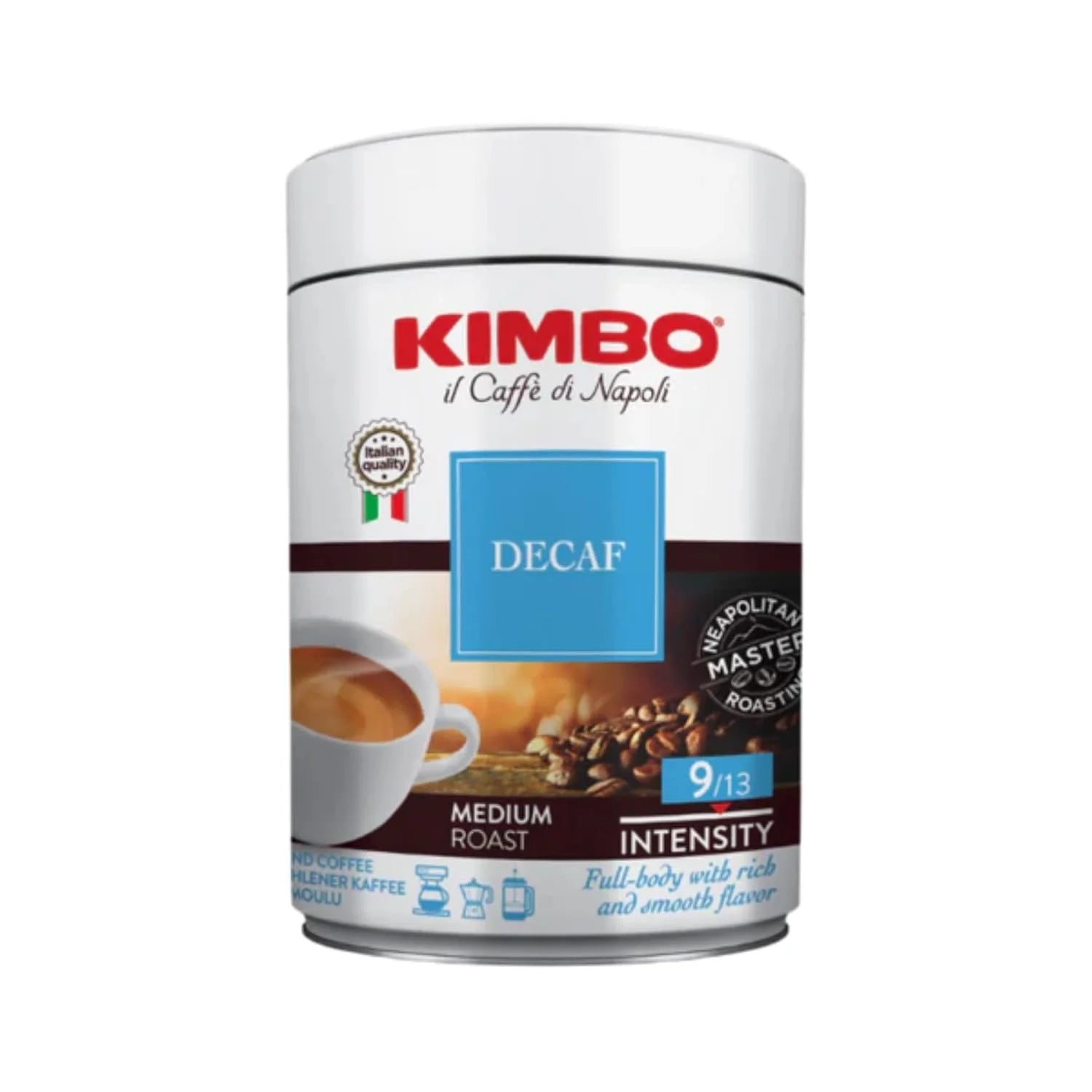 Kimbo Decaffeinato Espresso Ground Coffee – Medium Roast, 8.8 oz