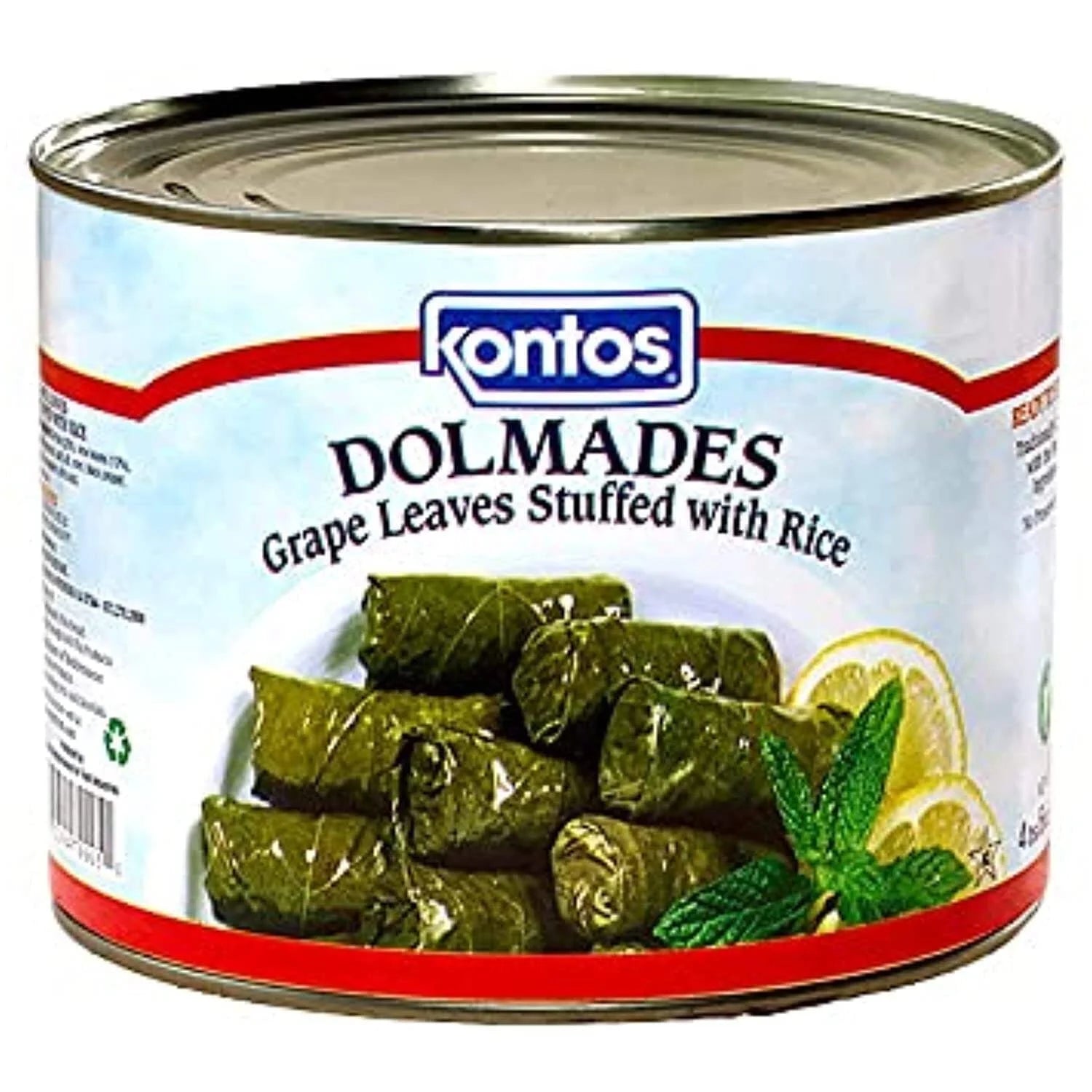 Kontos Dolmades – Stuffed Grape Leaves with Rice – 70 oz Bulk Can