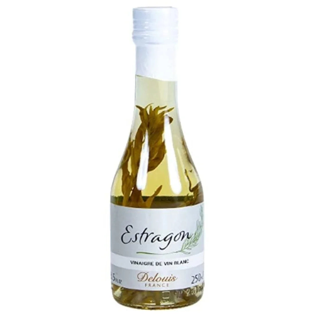 Delouis White Wine Vinegar with Fresh Tarragon – 8.5 fl oz | French Gourmet Vinegar