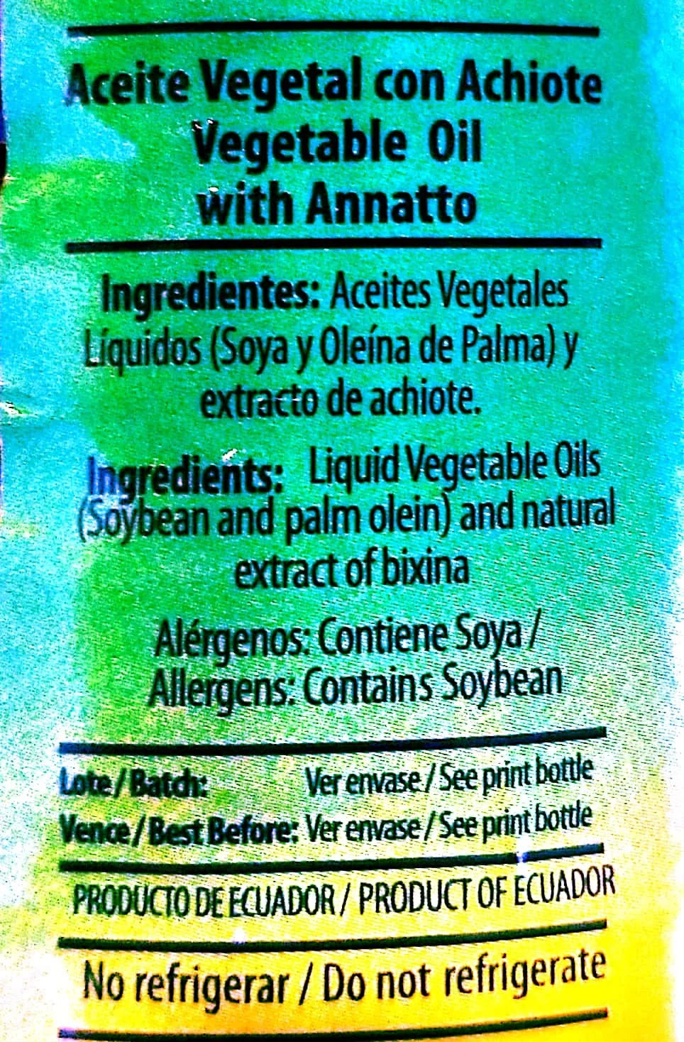 La Favorita Achiote Vegetable Oil with Annatto – 16.9 fl oz