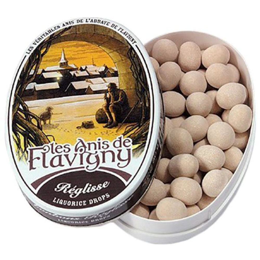 Les Anis de Flavigny Liquorice Drops (Réglisse) - 1.75 oz Tin - French Mints