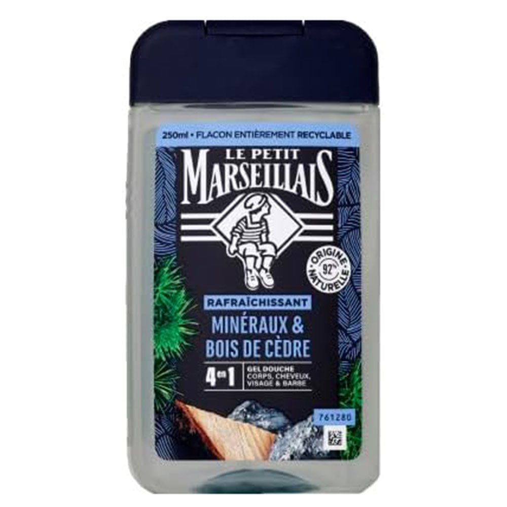 Le Petit Marseillais Men’s Shower Gel – Minerals & Cedarwood 4-in-1, 8.5 fl oz