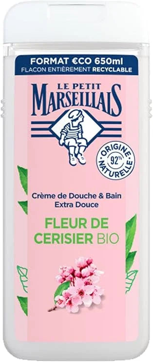 Le Petit Marseillais – Extra Soft – Cherry Blossom Bath and Shower Gel Bottle – 650ml
