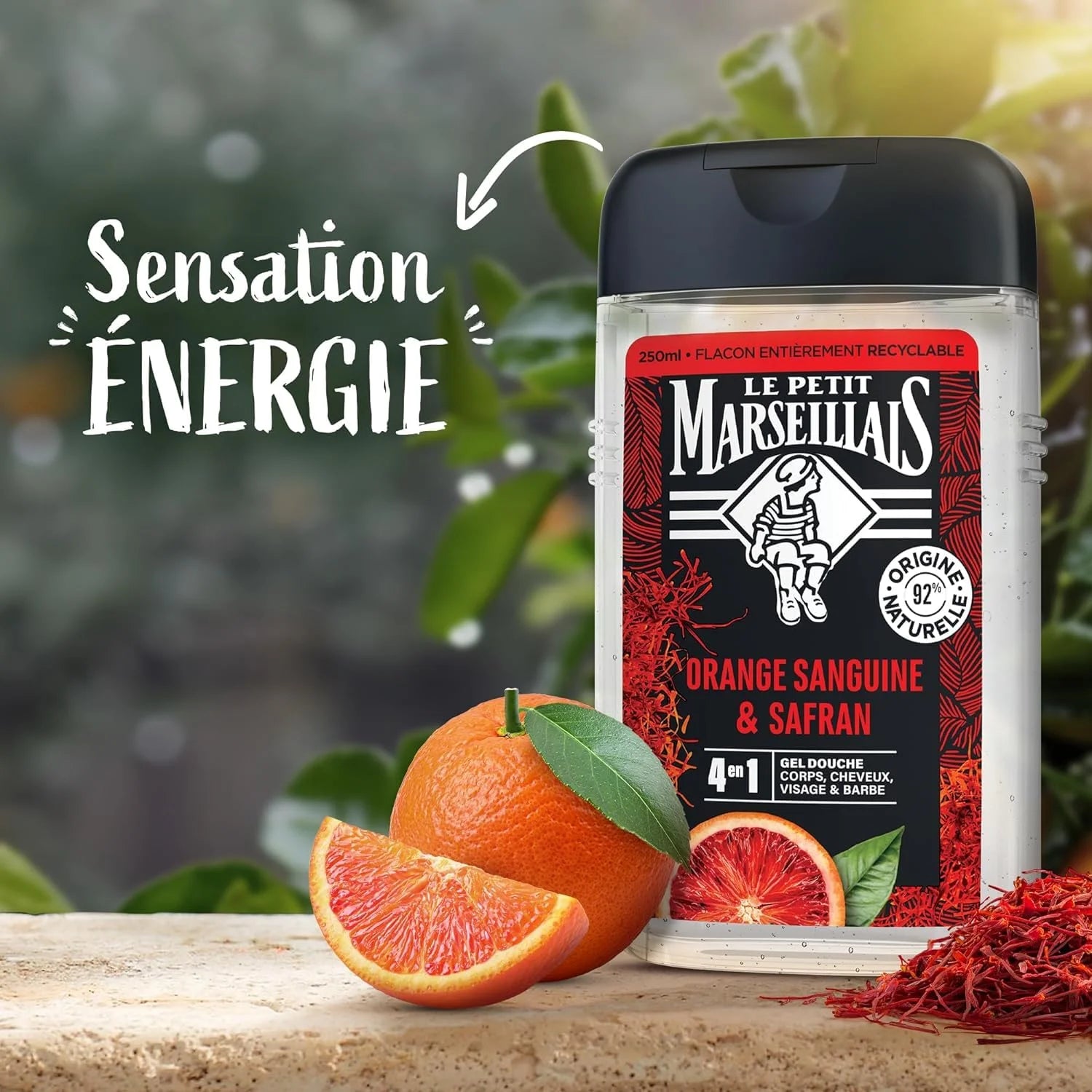 Le Petit Marseillais Men’s Shower Gel – Blood Orange & Saffron, 8.5 fl oz