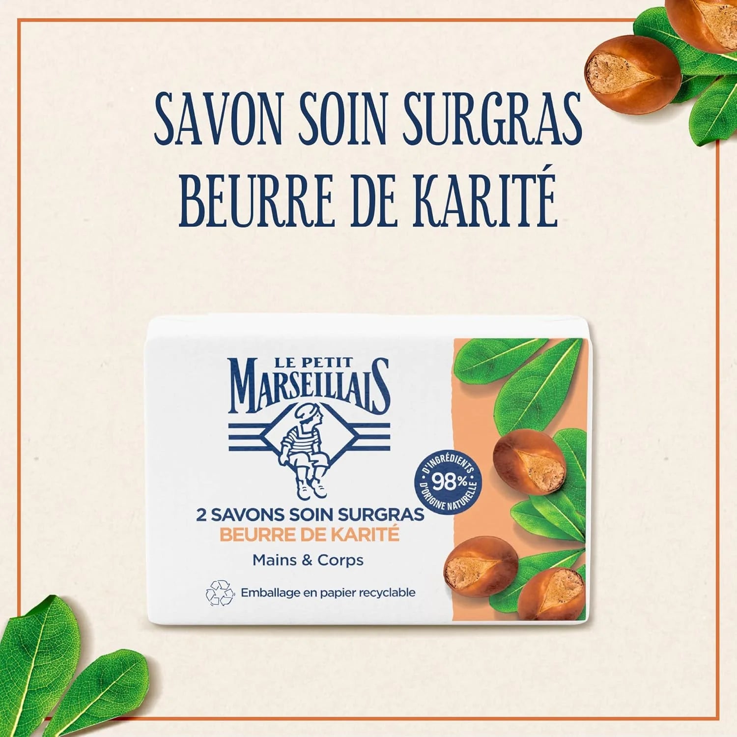Le Petit Marseillais Surgras Care Soap with Shea Butter – 2x100g Bars