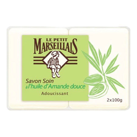 Le Petit Marseillais Sweet Almond Oil Solid Soap – French Savon, 200g (2x100g)