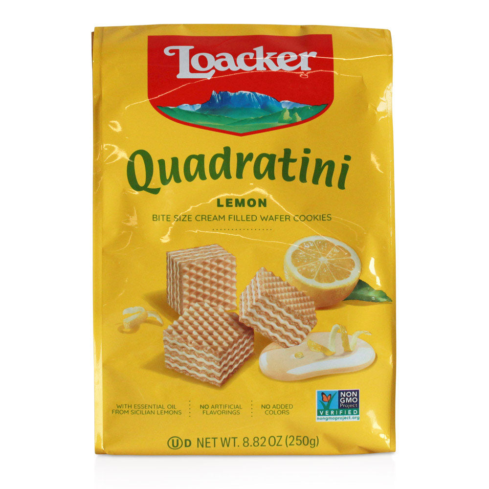Loacker Lemon Wafer Cookies - Italian Cream Wafers (8.82 oz / 250g)