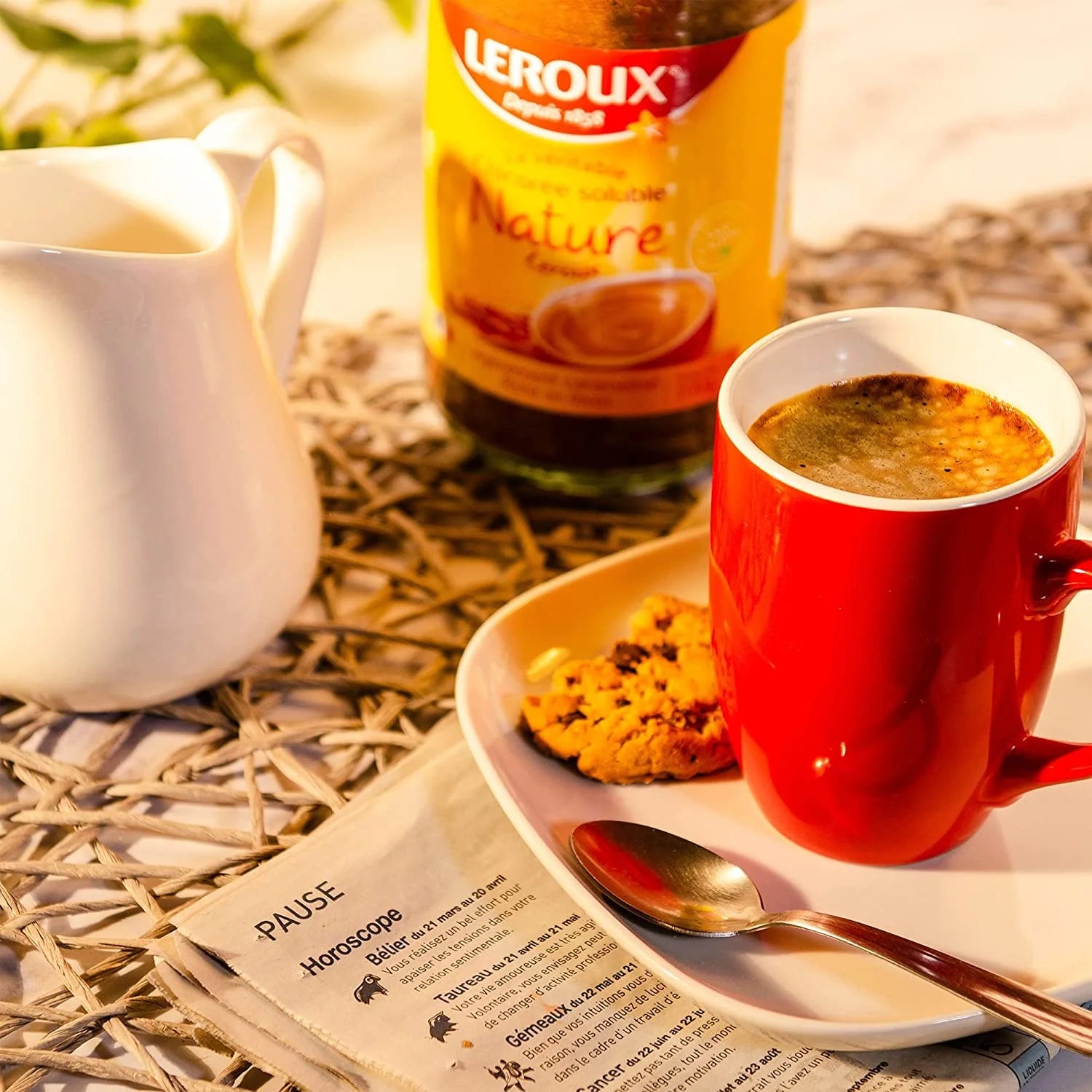 Leroux Chicory Instant Coffee – Caffeine-Free French Beverage, 7oz (200g)