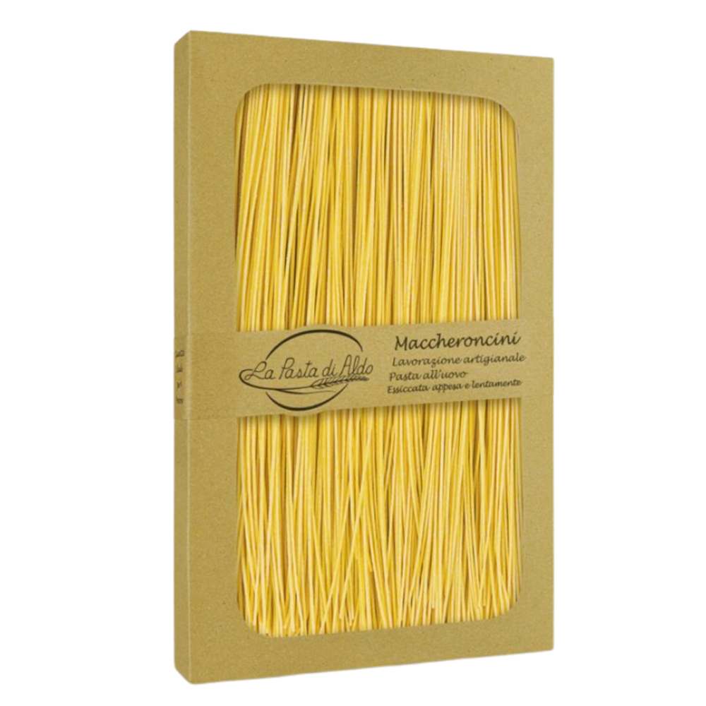 La Pasta Aldo Maccheroncini Dried Egg Pasta - 250 GR Bag (8.82 OZ)