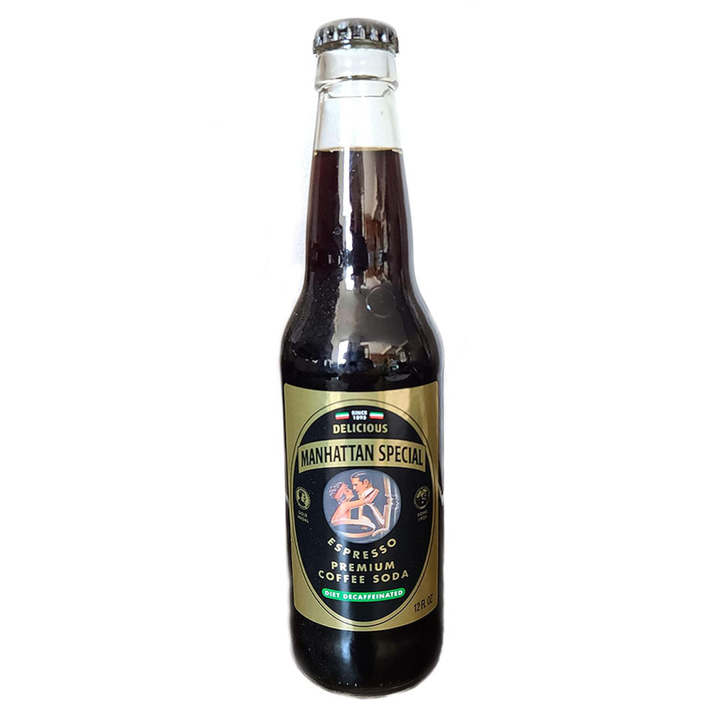 Manhattan Special Diet Decaf Espresso Coffee Soda – Sugar-Free & Caffeine-Free, 12 oz