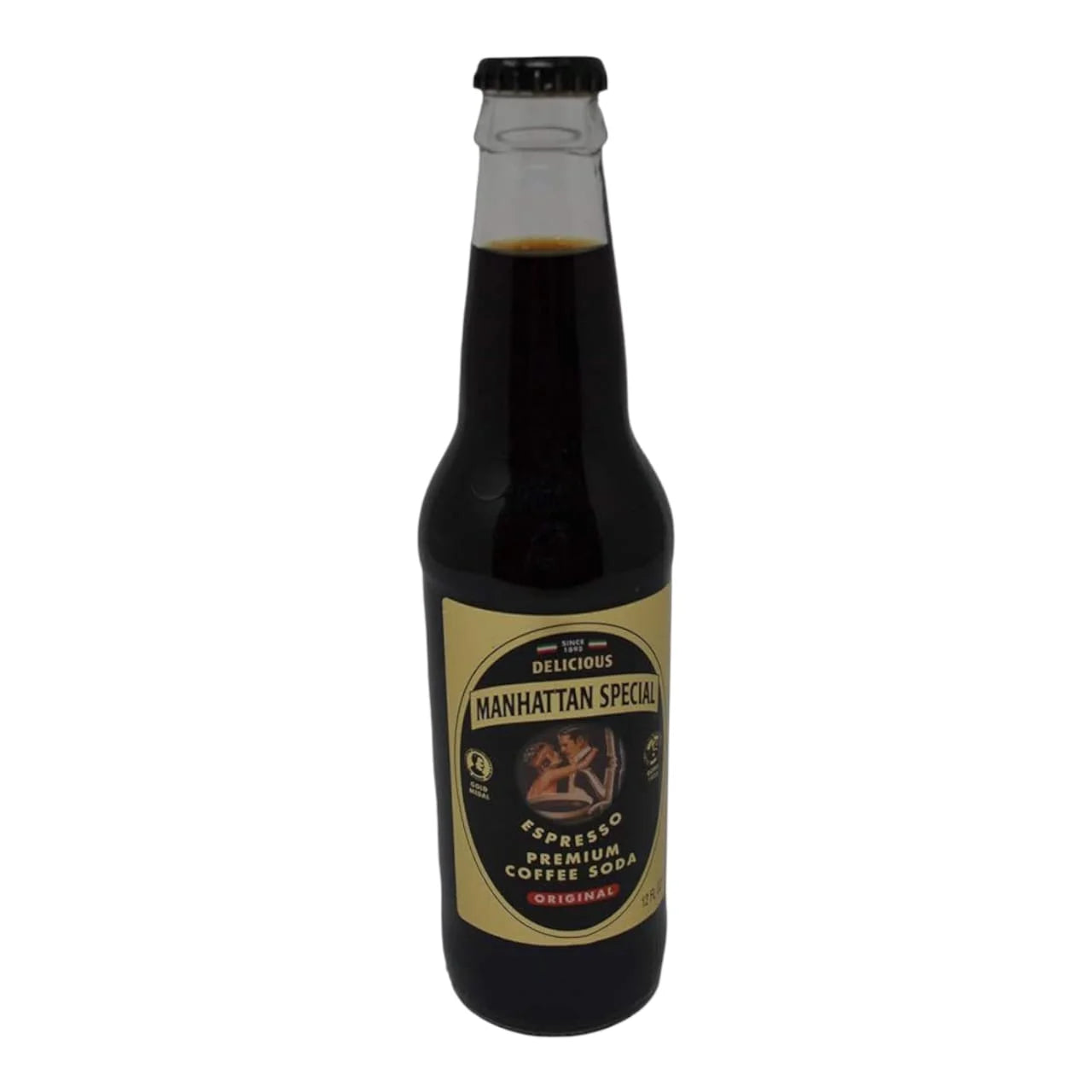 Manhattan Special Premium Coffee Soda – Regular, 12 oz Glass Bottles (6 Pack)