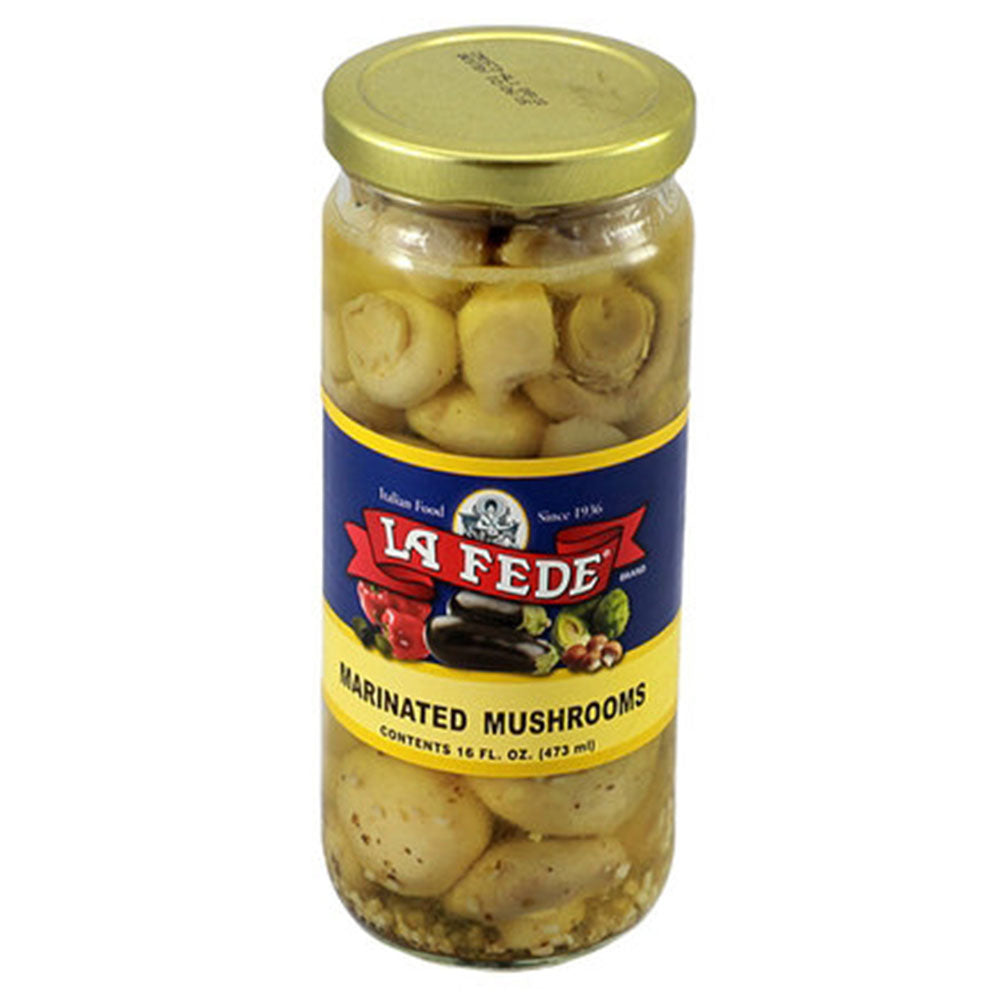 LA FEDE Marinated Mushrooms – Ready-to-Serve Italian Antipasto (16 oz)