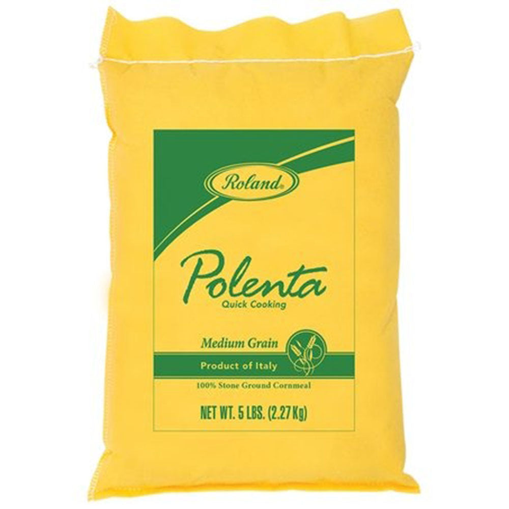 Roland Medium Grain Polenta Cornmeal – Italian Quick-Cooking, 5 LB Bag