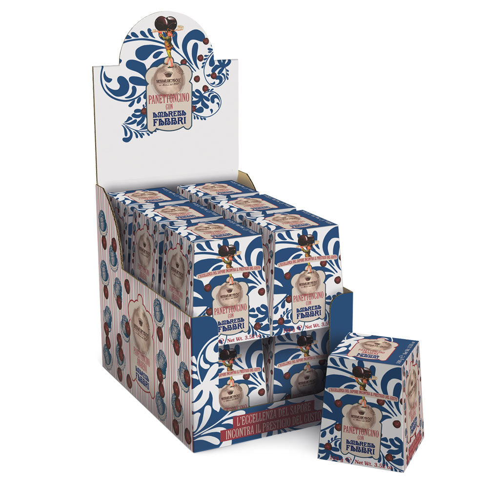 Fabbri Mini Amarena Panettone Cherry Cream Filled Case Pack – Italian Holiday Cakes (12 x 3.53 oz)