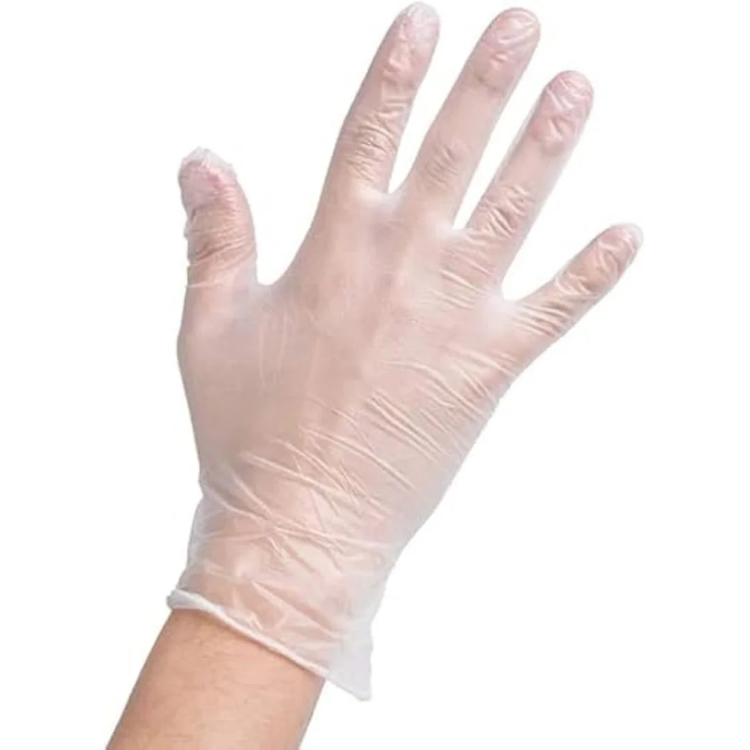 Noble Powder-Free Vinyl Disposable Gloves – Large, 100 Count