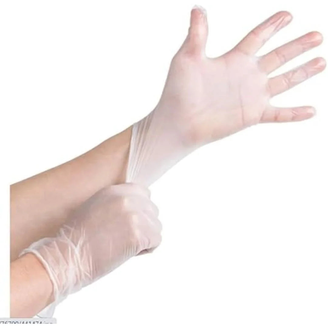 Noble Powder-Free Vinyl Disposable Gloves – Large, 100 Count