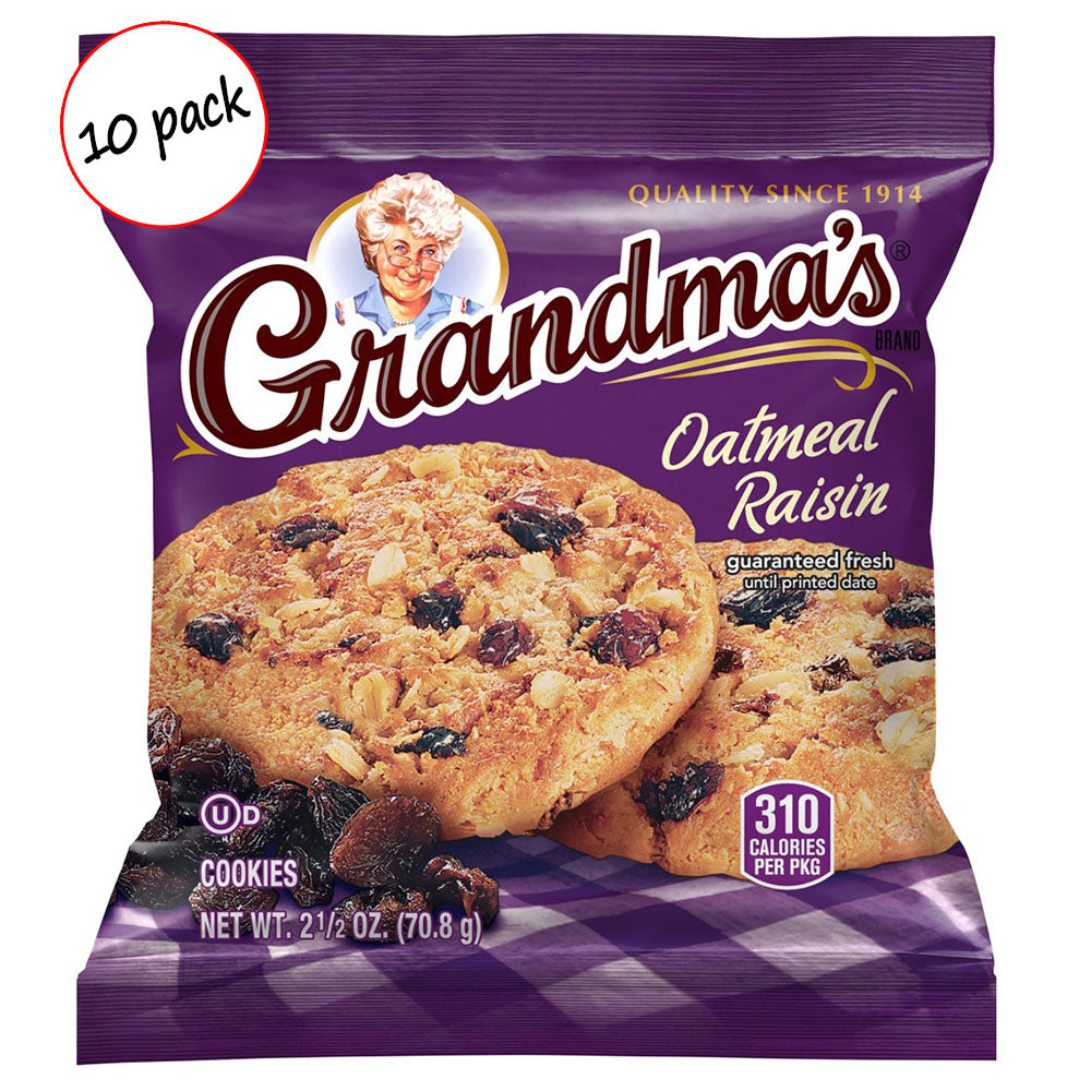 GRANDMA’S Homestyle Oatmeal Raisin Cookies – 2.5 oz (10 Pack)