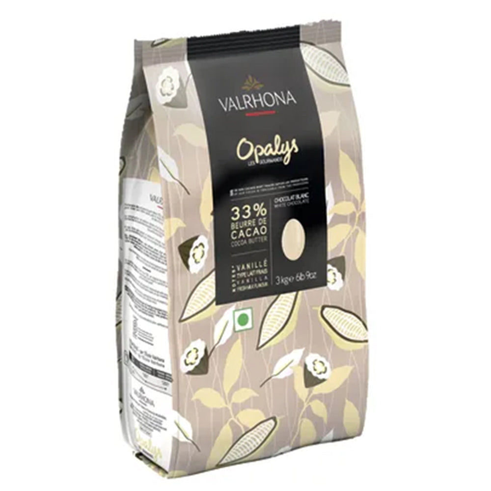 Valrhona Opalys 33% White Chocolate Feves – Premium French Couverture (6.61 LB Bag)