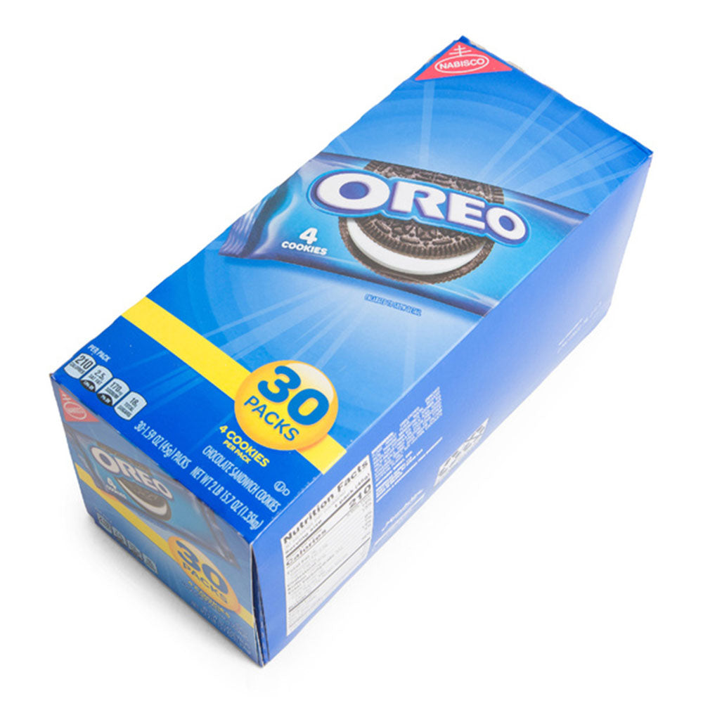 Nabisco Oreo Chocolate Sandwich Cookies 1.52 oz – 30 Pack Snack Box