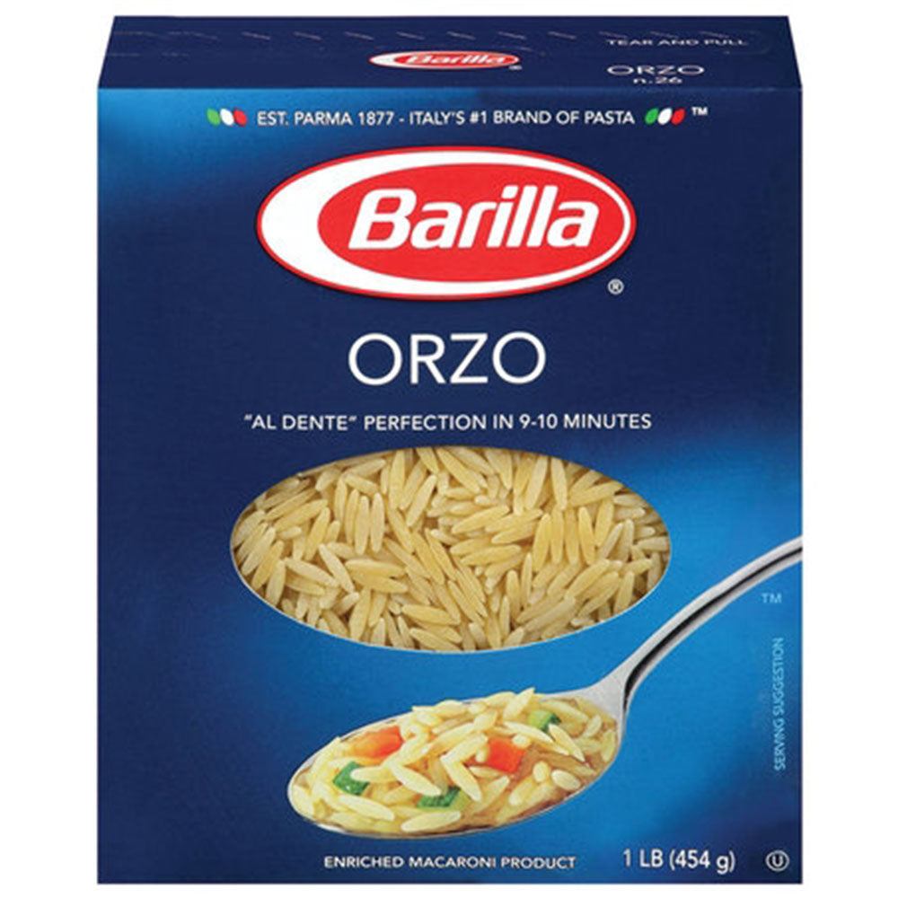 Barilla Orzo Pasta - 1 LB Box (16 OZ) - Rice-Shaped Pasta
