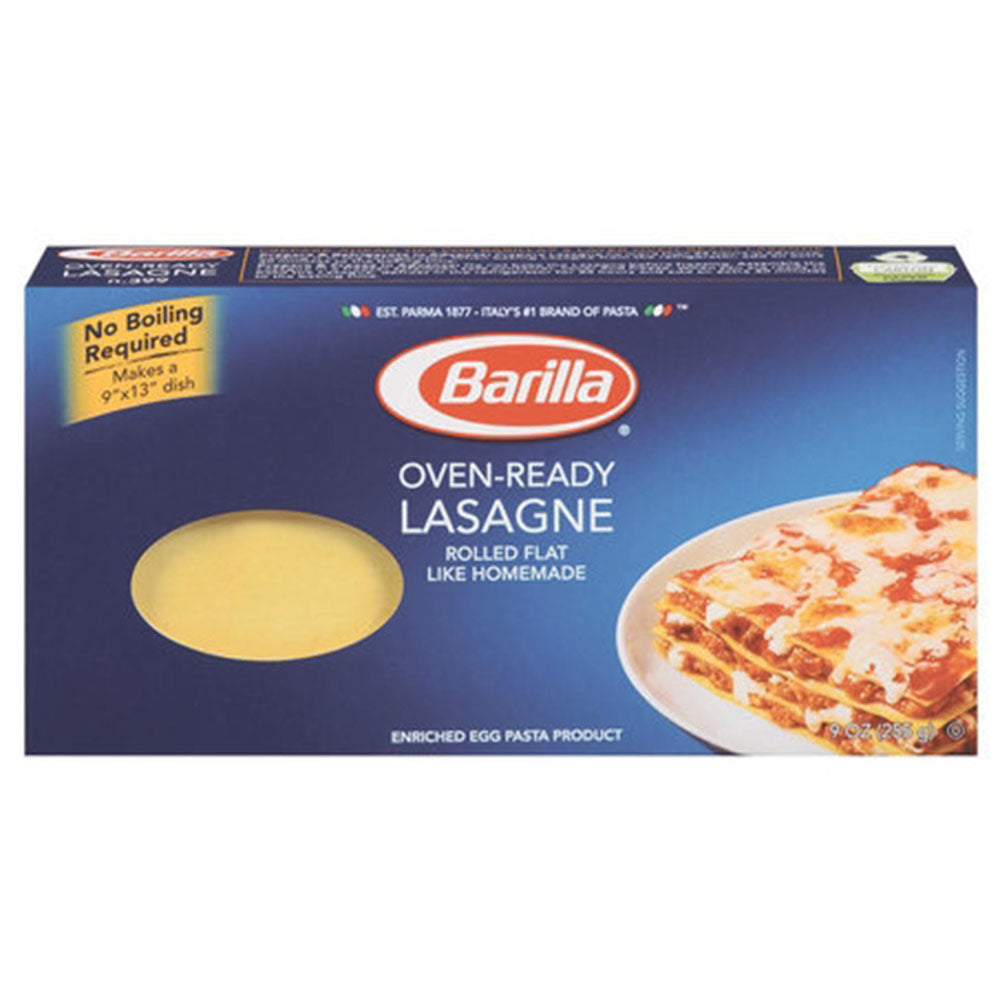 Barilla Oven-Ready No Boil Lasagna Sheets - 9 oz Box (0.56 LB)